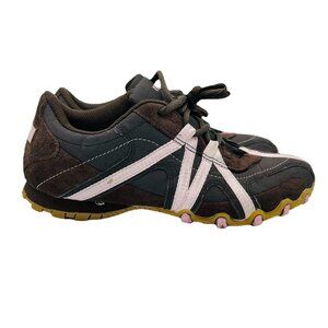 Vintage By Riddell Shoes Womens Size 9 Brown Pink Leather Comfort Sneakers Lace